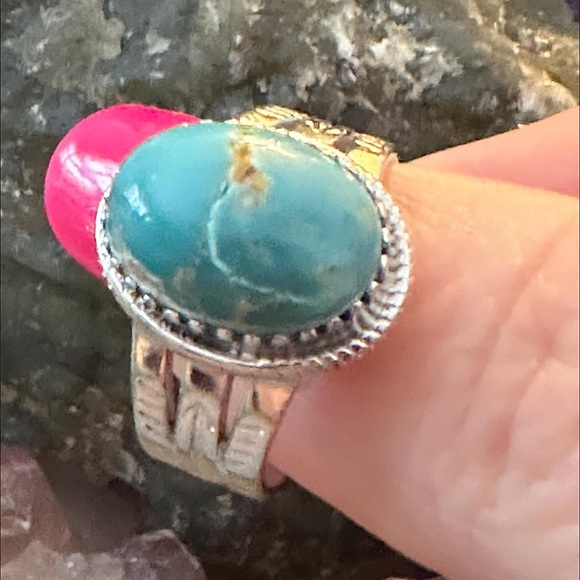 Turquoise southwestern sterling silver ring - Picture 8 of 8